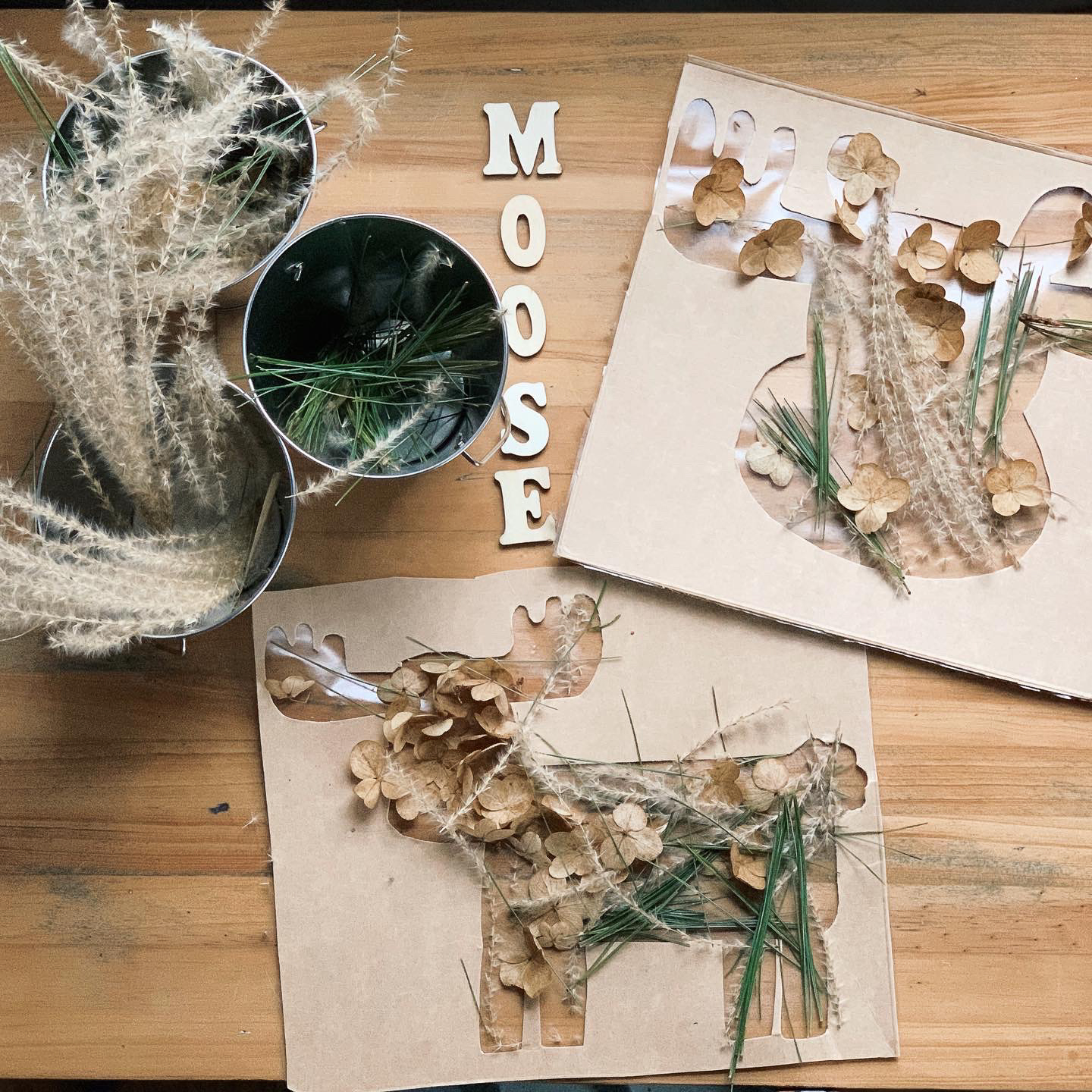 Completed kids nature moose craft