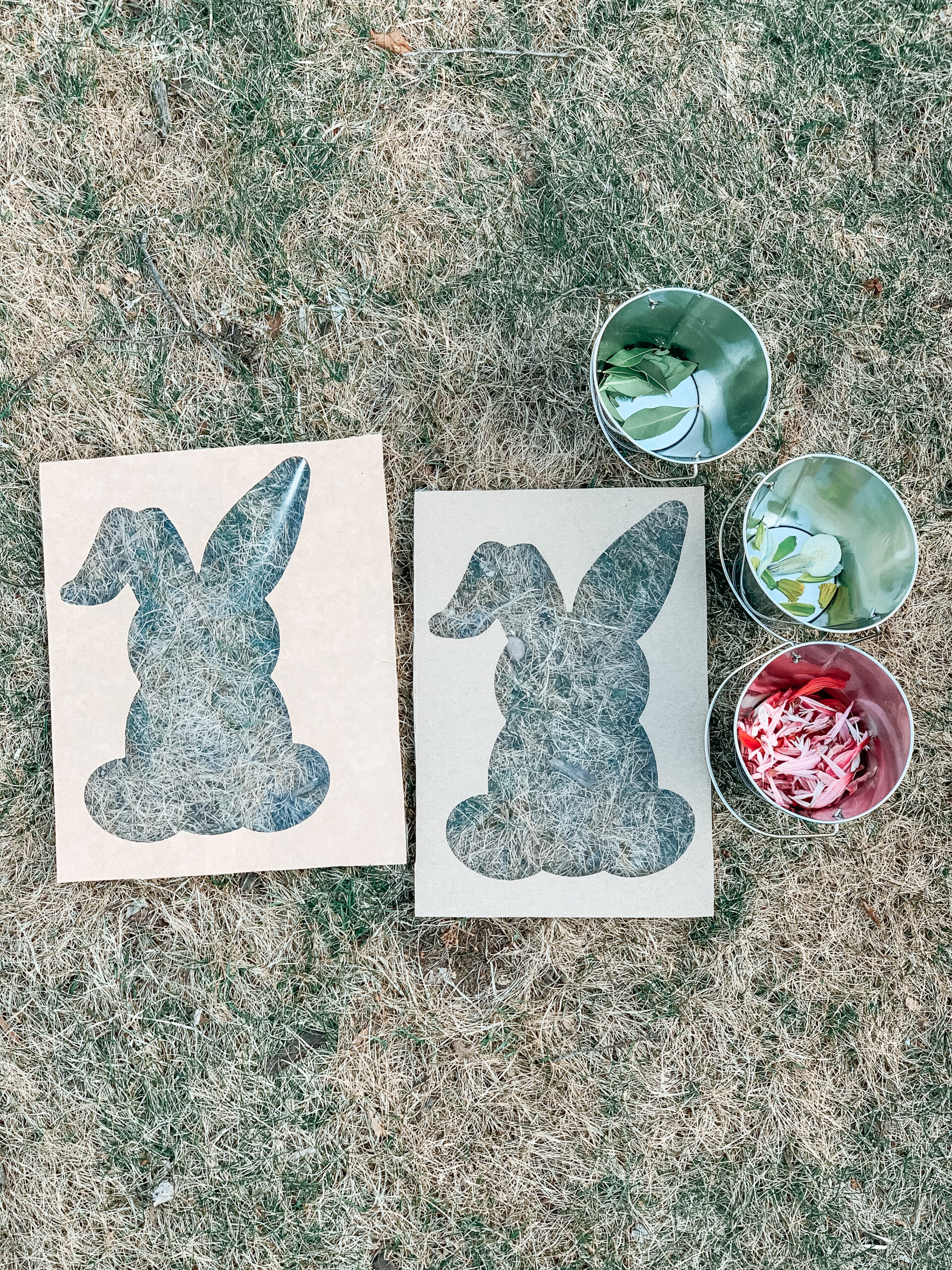 Nature Easter bunny outline