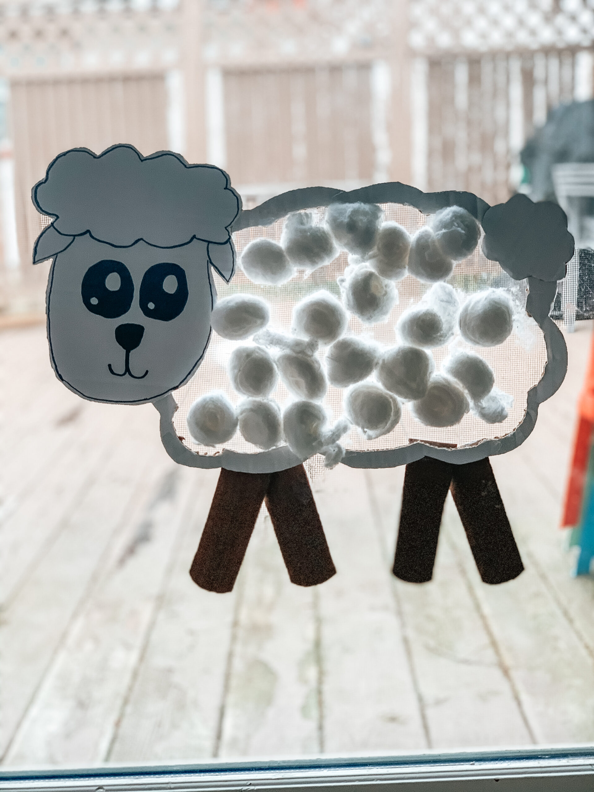 Cotton ball sheep kids activity