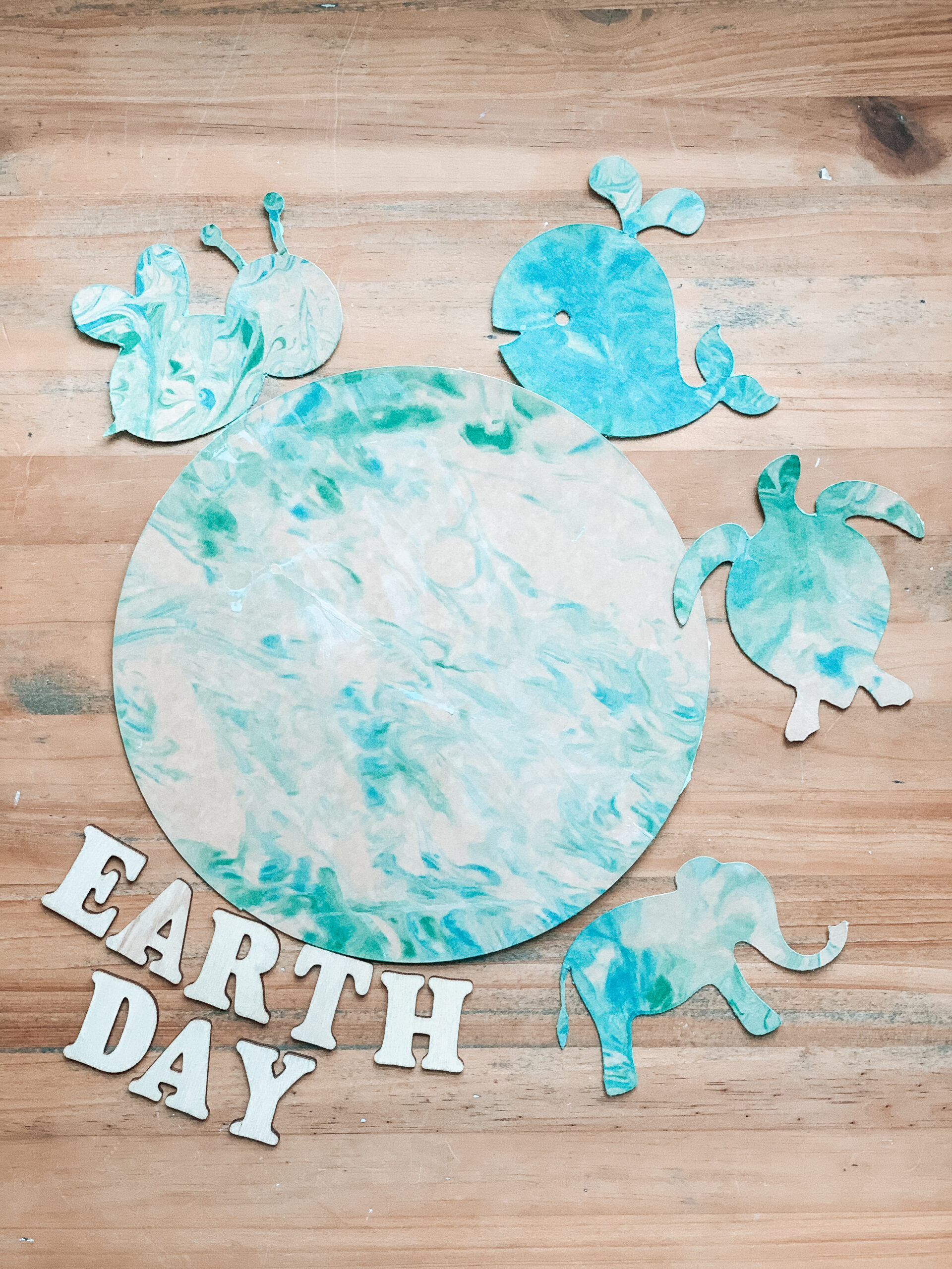 Earth Day shaving cream painting kids craft